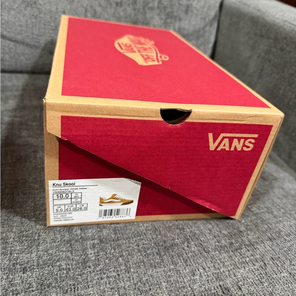 Vans Knu Skool Gum Bumper Honey Yellow Suede Gold Tan Skate Shoes Mens 11 New - Picture 9 of 9